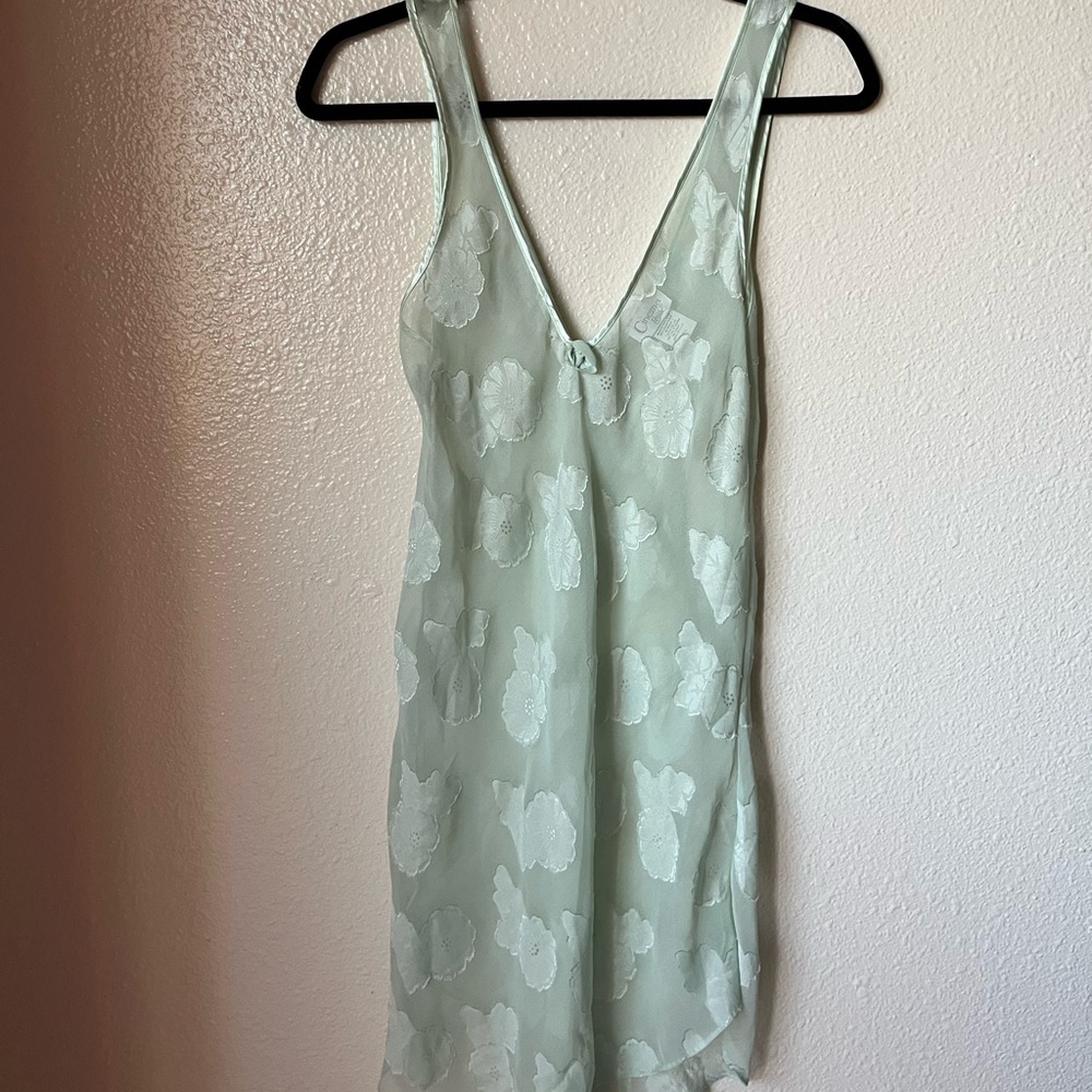 Vintage green sheer slip